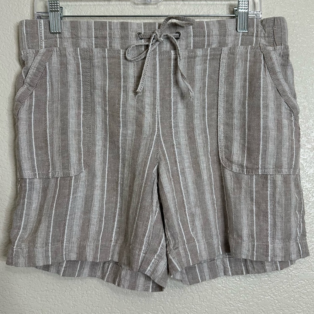 Talbots Linen Blend Drawstring Pull On Shorts, Size 10p
